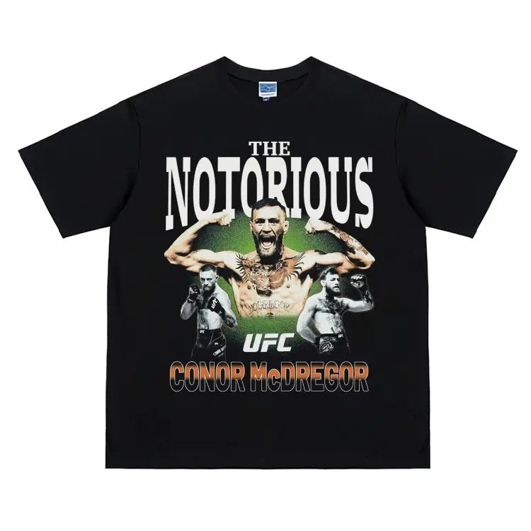 UFC "CONOR" Heavyweight Vintage Tee 100% Cotton OVERSIZED T-shirt Menswear Top Crew Necks Clothing For UFC Fans Casual...