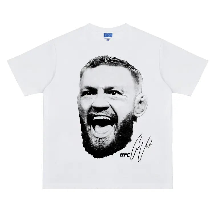 UFC "Conor Avatar" Heavyweight Vintage Tee 100% Cotton OVERSIZED T-shirt Menswear Top Crew Necks Clothing For UFC Fans...