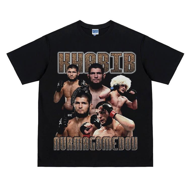 UFC "Khamzat Chimaev" Heavyweight Vintage Tee 100% Cotton OVERSIZED T-shirt Menswear Top Crew Necks Clothing For UFC Fans...