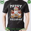 Merry Pizzamas Santa Claus and Reindeer Black Ugly Sweater