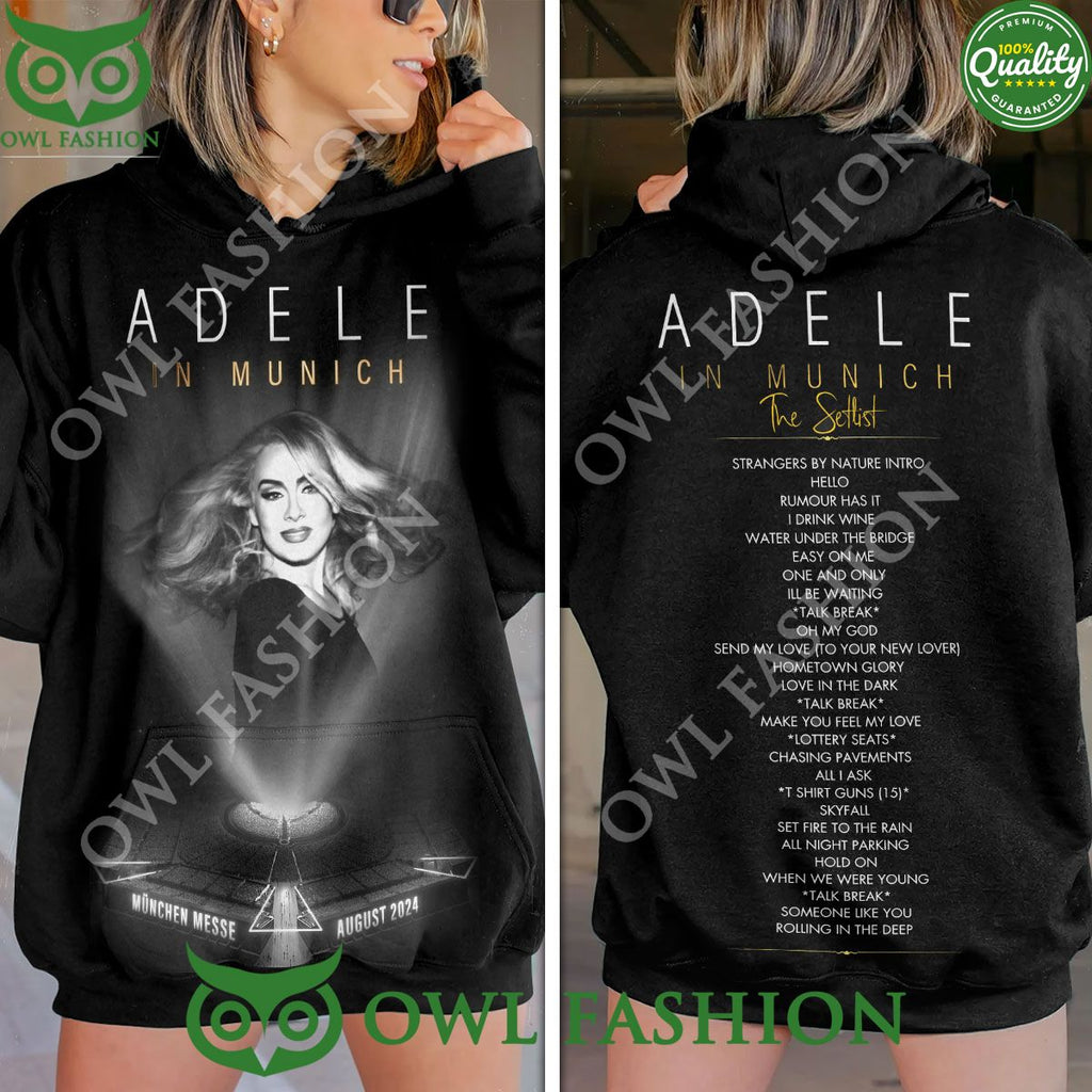 Adele Setlist World Tour in Munich Black 3D t Shirt
