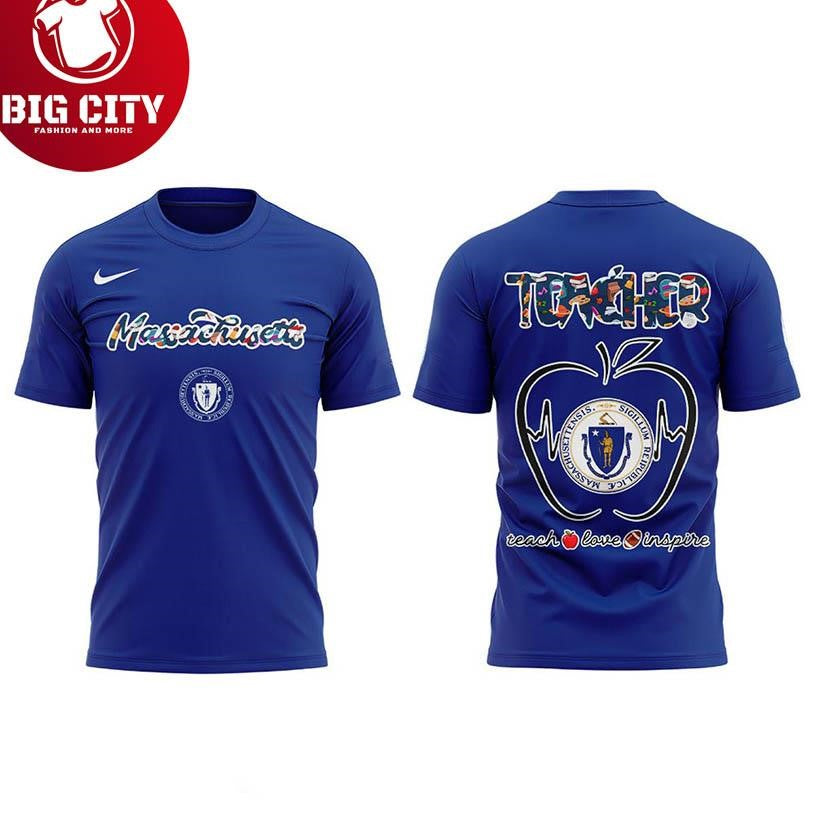 UMass Minutemen Massachusetts Teachers Appreciation 2025 Two Sided Shirt