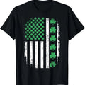 US American flag with shamrocks for St Patricks day T-Shirt | Unisex Cotton Tee, Short Sleeve, Crewneck, Size S-5XL...