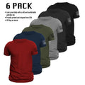 US Patriotic Flag on Sleeve T-Shirt 6 Pack Classic Crewneck Tee Soft Comfortable Everyday Wear Streetwear Top Menswear...
