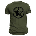 US Star Skull Distressed Design With Flag on Sleeve Men's T-Shirt Hoodie, Sweatshirt | RetroVerseTees.com