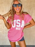 USA Coral Ribbed Tee Hoodie, Sweatshirt | RetroVerseTees.com