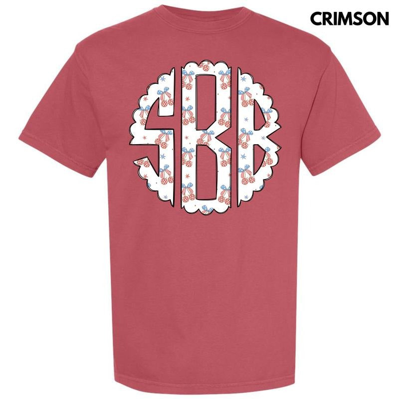 USA Disco Cherry Monogram Comfort Colors T-Shirt 'NLB' Hoodie, Sweatshirt | RetroVerseTees.com