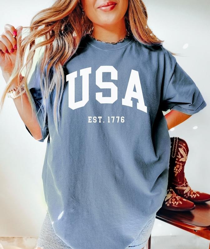 USA Est Shirt, 4th of July Shirt, Big USA Tshirt, USA Shirt, Usa Est Tee, Usa Comfort Colors Tee, Usa Shirt Hoodie,...