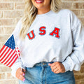 USA Letter Patch Patriotic Pullover Crew, Chenille Letter Patch T-Shirts, Hoodie, Sweatshirt | RetroVerseTees.com