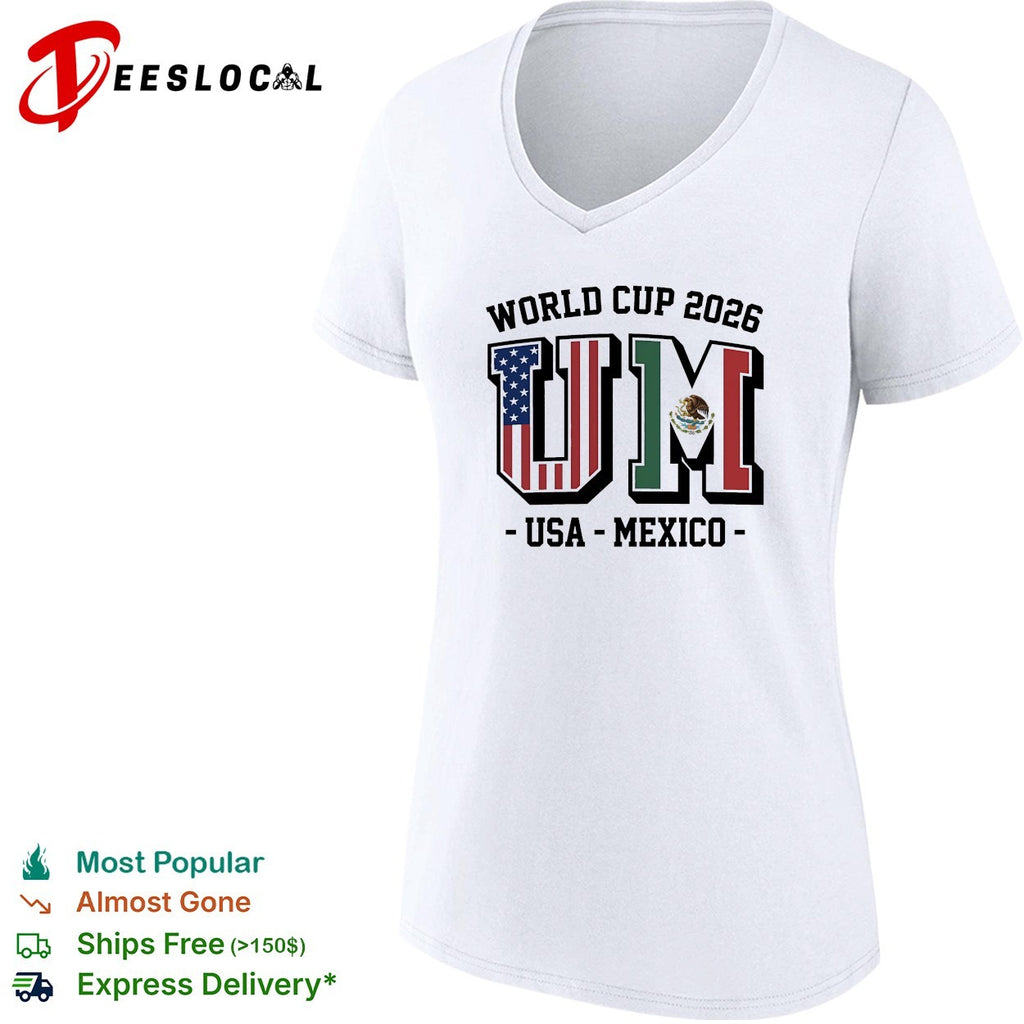 USA Mexico World Cup 2026 UM letter flags shirt