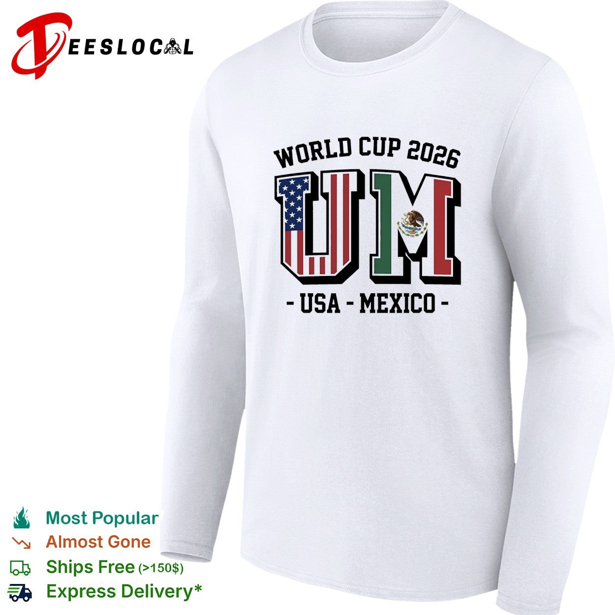 USA Mexico World Cup 2026 UM letter flags shirt