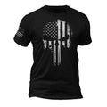 USA Patriotic Shirt Tactical Desaturated Skull Flag on Sleeve Men's T-Shirt Hoodie, Sweatshirt | RetroVerseTees.com
