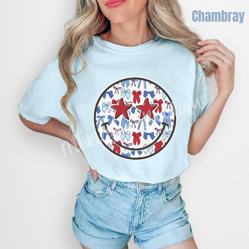 USA Ribbon Happy Face Comfort Colors T-Shirt 'NLB' Hoodie, Sweatshirt | RetroVerseTees.com