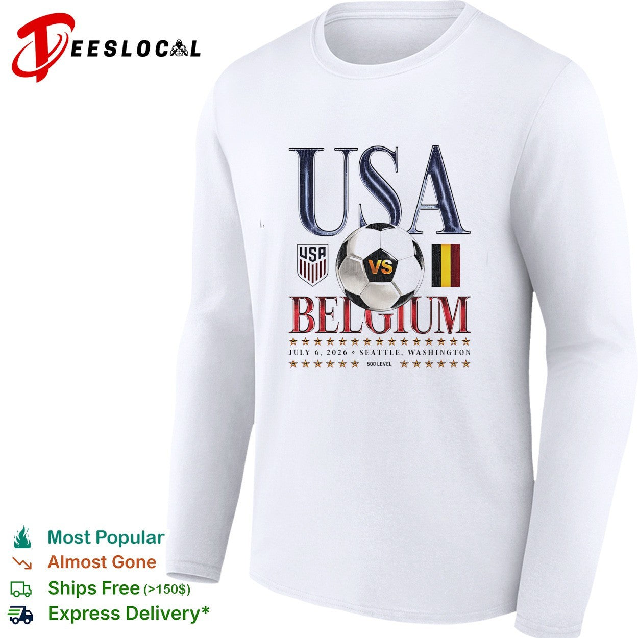USA vs Belgium July 6 2026 Seattle Washington soccer shirt