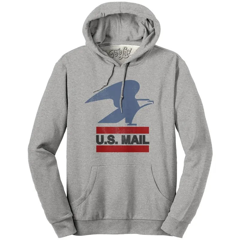 USPS U.S. Mail Eagle Hooded Sweatshirt - Gray T-Shirts, Hoodie | RetroVerseTees.com