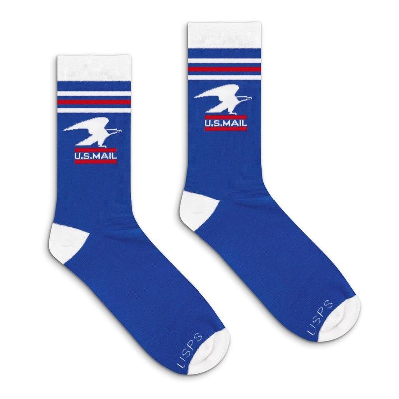 USPS U.S. Mail Standing Eagle Logo Crew Socks - Blue/White T-Shirts, Hoodie, Sweatshirt | RetroVerseTees.com
