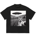 Ufo Cat Meme T-Shirt Unique Graphic Print for Standout Styl Unique Design for Everyday Wear Hoodie, Sweatshirt