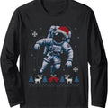 Ugly Christmas Sweater Astronomy Space Science Astronaut Long Sleeve T-Shirt Hoodie, Sweatshirt | RetroVerseTees.com