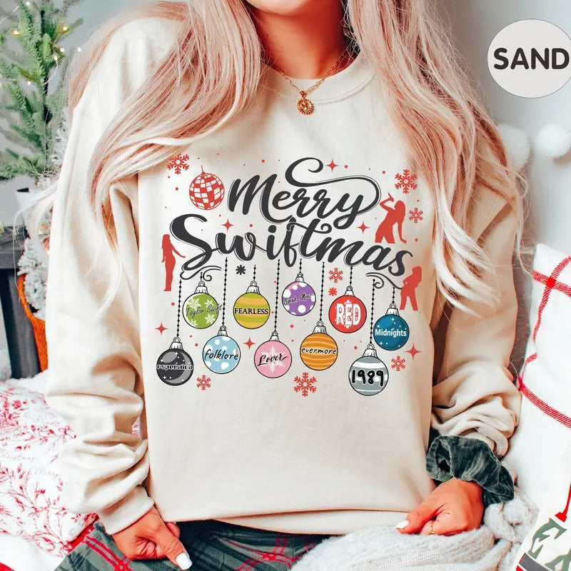 Ugly Christmas Sweatshirt, Merry Swiftmas Sweatshirt, TS 1989 Sweatshirt, Swiftmas Tee, Gift For Her Hoodie