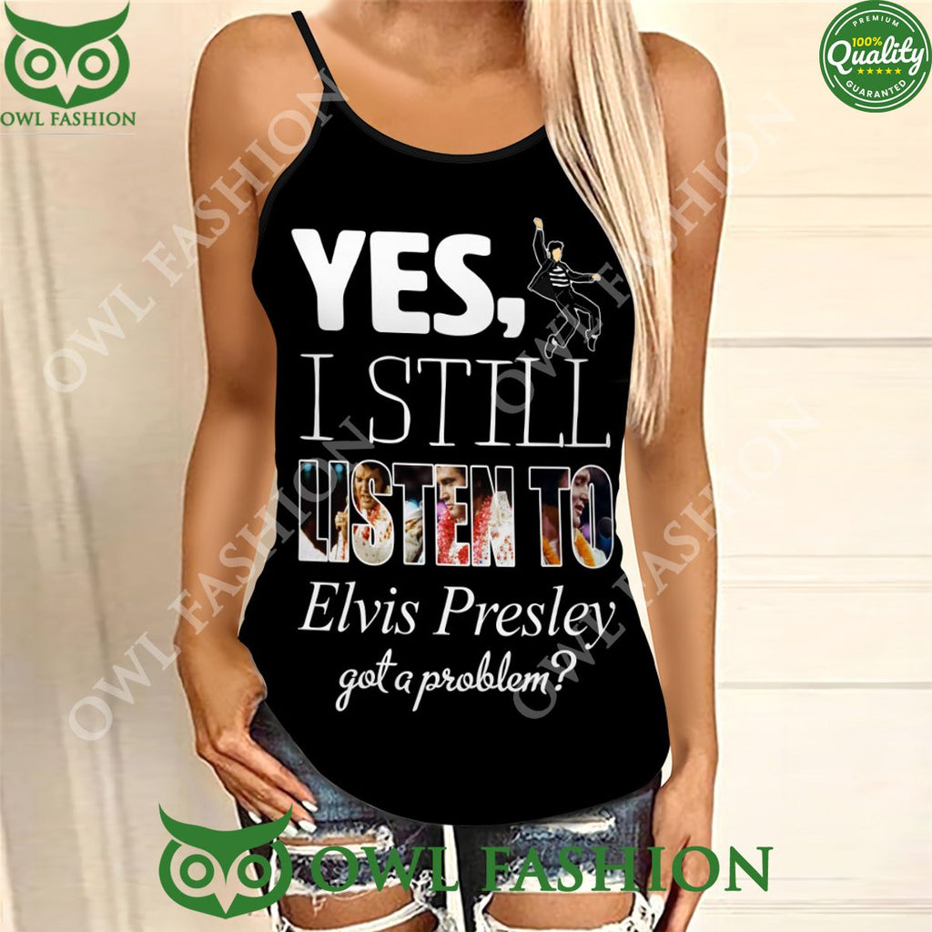 I Still Listen To Elvis Presley Limited Criss Cross Leggings