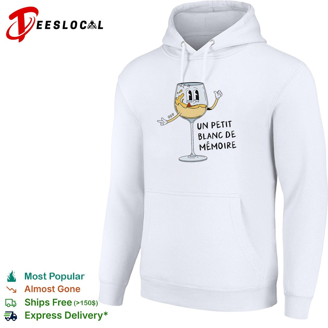 Un Petit Blanc de Memoire Wine Glass Character Cartoon Shirt