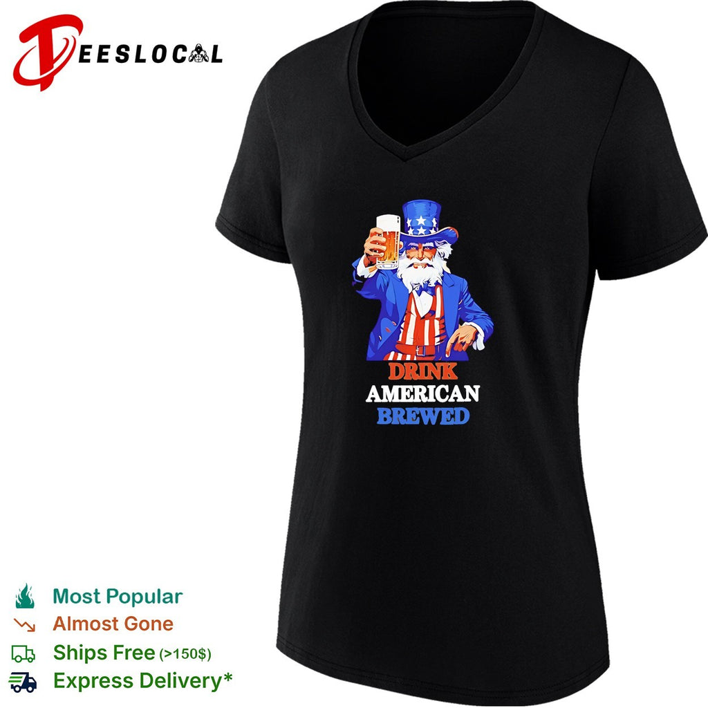 Uncle Sam holding beer mug drink American brewed patriotic shirt