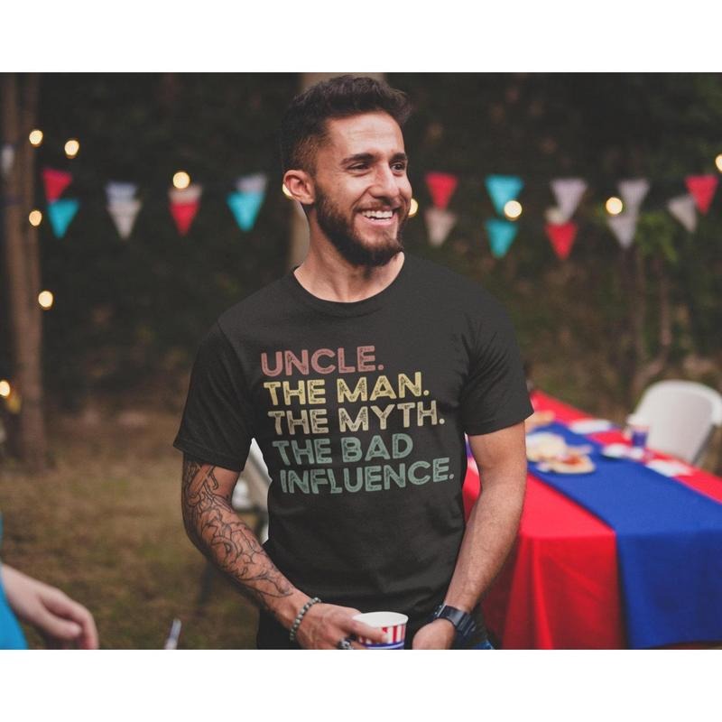 Uncle Shirt, Crazy Uncle Shirt, Funny Gift for Uncle, Best Uncle Ever, Uncle The Man The Myth The Bad Influence, New...