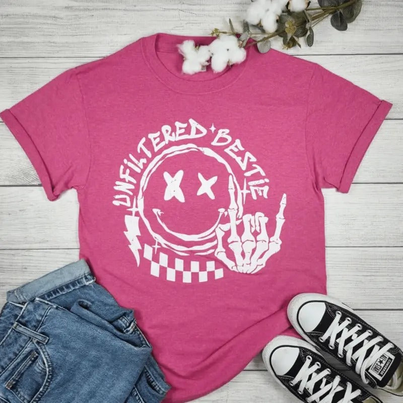 Unfiltered Bestie Graphic T-shirt Hoodie, Sweatshirt | RetroVerseTees.com
