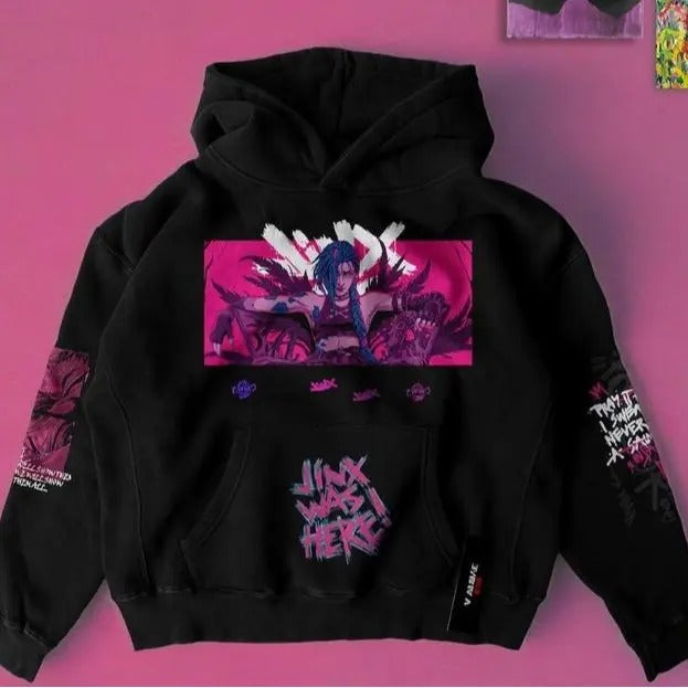 Unisex Arcane Jinx League of Legends Hoodie, Jinx Sweatshirt Hoodie, LOL Shirt, Best Gift Fan Gift Sweatshirts Streetwear...