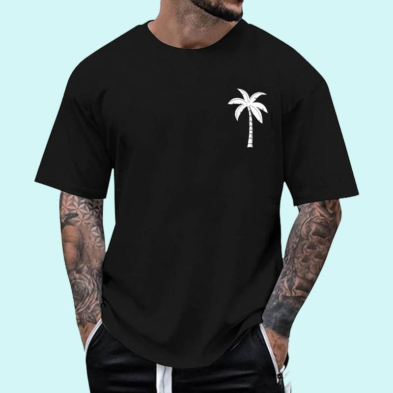 [Unisex Cotton Shirt] Cool Summer Vacation Men Women Beach Palm Tree T-Shirt Hoodie, Sweatshirt | RetroVerseTees.com