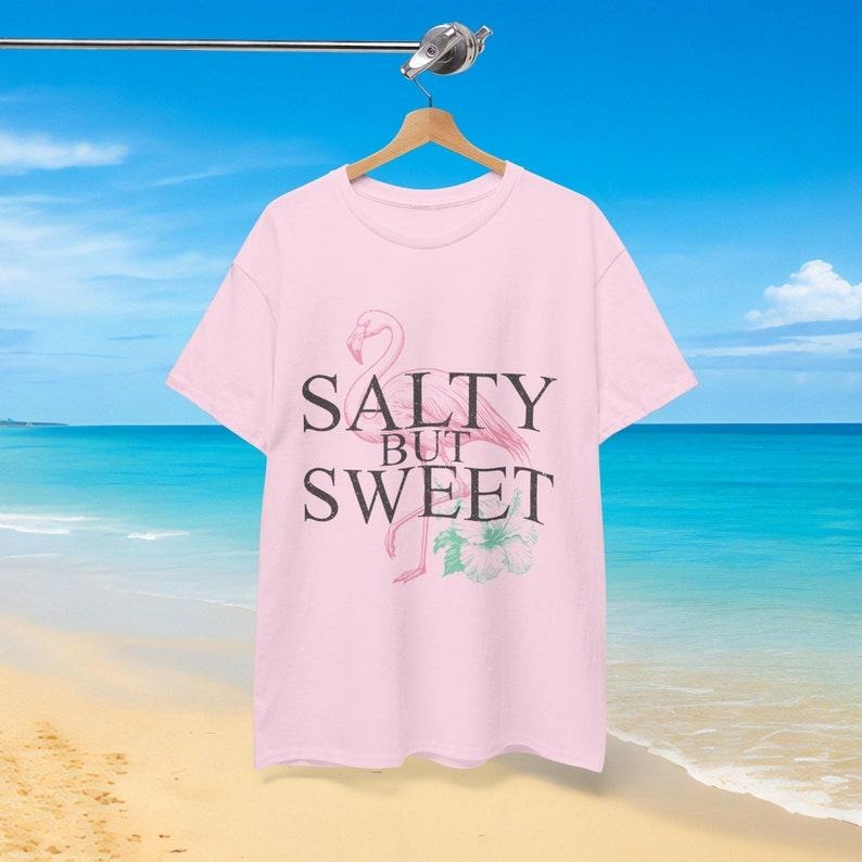 Unisex Heavy Cotton Tee,Salty but Sweet T-Shirt,Flamingo Tee,Beach Vibes,Unisex Adult T-Shirt, Summer T-Shirt, fashion by...