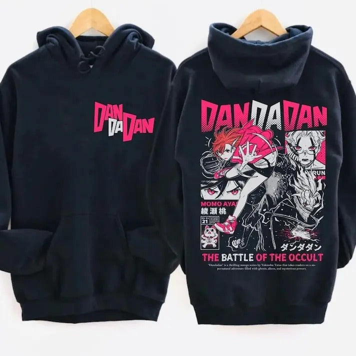 Unisex Hoodie Anime Manga, OKARUN, Cotton Hoodie, Anime Pullover Dandadan Hoodie Double Sided T-Shirts, Sweatshirt