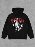 Unisex Letters & Hand Graphic Print Drop Shoulder Hoodie, Fashion Regular Fit Hooded Sweatshirt for Daily Holiday Outdoor...