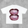 Unisex Lip Graphic Print Street Cotton T-Shirt Hoodie, Sweatshirt | RetroVerseTees.com
