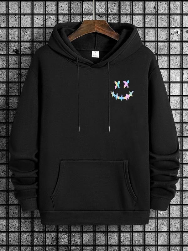 Unisex Men'WB shield Cartoon Expression Graphic Print Pocket Drawstring Hoodie, Essentials Hoodie, Regular Fit Casual...