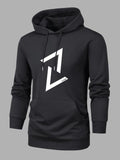 Unisex Men'WB shield Geometric Print Drawstring Essentials Hoodie, Black Long Sleeve Hooded Sweatshirt Pullover Tops for...