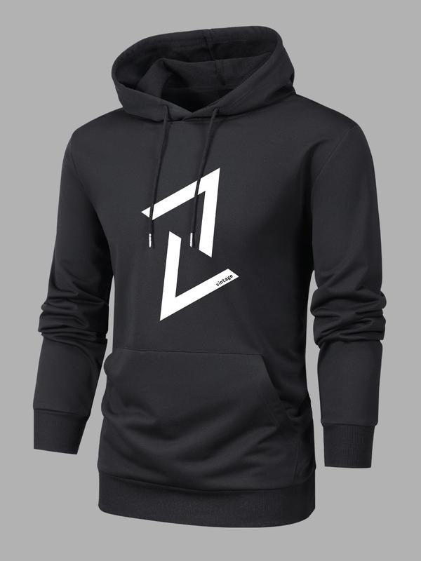 Unisex Men'WB shield Geometric Print Drawstring Essentials Hoodie, Black Long Sleeve Hooded Sweatshirt Pullover Tops for...