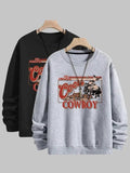 Unisex Men'WB shield Graphic Drop Shoulder Sweatshirt, Drippy Outfits, Casual Crewneck Pullover for Fall & Winter, Going...