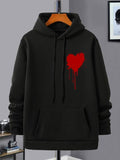 Unisex Men'WB shield Heart Print Hoodie, Fashion Casual Regular Fit Hooded Sweatshirt for Daily Holiday Outdoor Wear, Men...