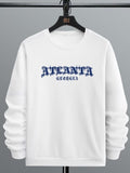 Unisex Men'WB shield Letter Graphic Drop Shoulder Sweatshirt, Essentials Sweatshirt for Spring & Fall, White Crew Neck...