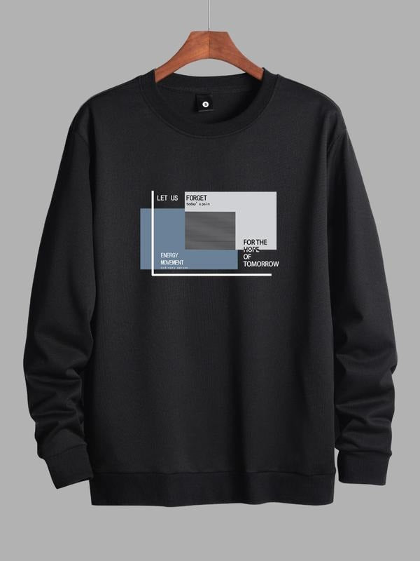 Unisex Men'WB shield Regular Fit Geometric & Letter Print Round Neck Sweatshirt, Casual Essentials Sweatshirt, FOG...