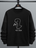 Unisex Men'WB shield Regular Fit Letter & Cartoon Print Drop Shoulder Sweatshirt, Casual Comfy Long Sleeve Pullover Top...