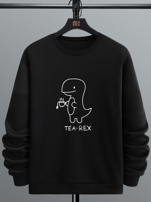 Unisex Men'WB shield Regular Fit Letter & Cartoon Print Drop Shoulder Sweatshirt, Casual Comfy Long Sleeve Pullover Top...