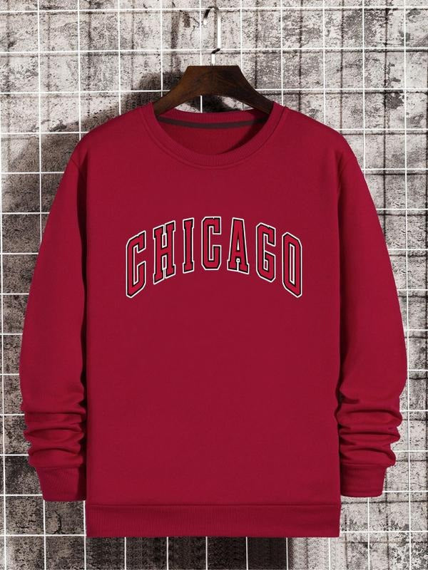 Unisex Men'WB shield Regular Fit Letter Print Round Neck Essentials Sweatshirt, Casual Long-Sleeve Crew Neck Pullover For...