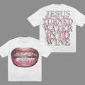 Unisex Mouth & Letter Print T-Shirt, Jesus Smiled Unisex T-Shirt, Crewneck, S-3XL, Mens & Womens Streetwear Tops &...