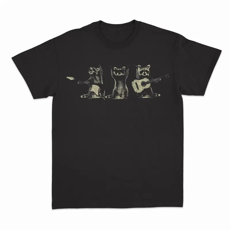 Unisex Raccoon Graphic Cotton T-Shirt for Men Menswear Soft Hoodie, Sweatshirt | RetroVerseTees.com