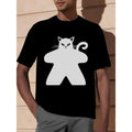 Cat Meeple 100% Organic Cotton Men's/ Unisex T-shirt Made in USA Hoodie, Sweatshirt | RetroVerseTees.com