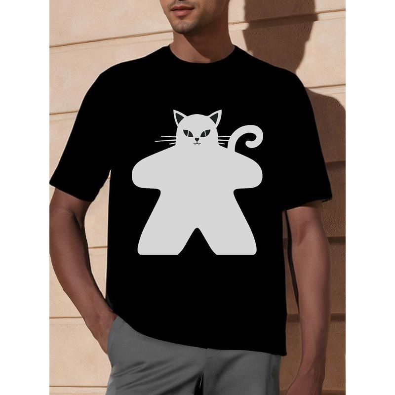 Cat Meeple 100% Organic Cotton Men's/ Unisex T-shirt Made in USA Hoodie, Sweatshirt | RetroVerseTees.com
