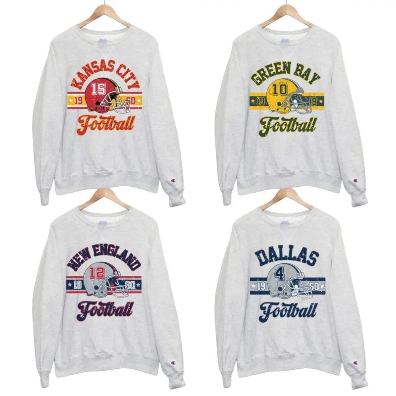 Unisex Vintage Football Sweatshirt - Classic Collection for All Teams T-Shirts, Hoodie | RetroVerseTees.com