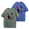 Unisex Vintage Washed Graphic T-Shirt,Trendy Cartoon Panther Print,Loose Fit Casual Summer Tee for Men & Women,Trendy...